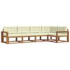 vidaXL Outdoor-Sofagarnitur 5 stk. Natur und Creme