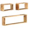 vidaXL 3-tlg. W&uuml;rfel-Wandregal-Set Massivholz Mango