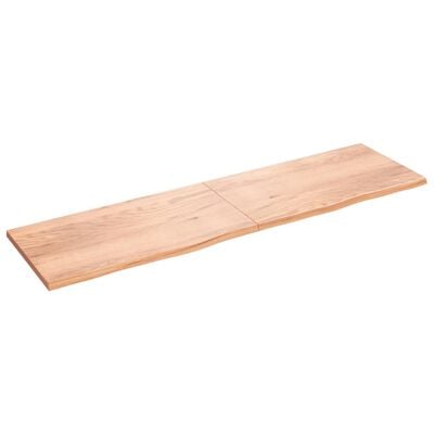 vidaXL Waschtischplatte Hellbraun 220x60x(2-4) cm Massivholz Behandelt