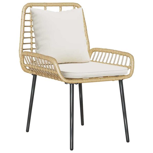 vidaXL Garten Essgruppe 3 pcs Braun und Creme Poly-Rattan