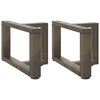 vidaXL Couchtischbeine T-Form 2 Stk. Naturstahl 40x25x(30-31) cm Stahl