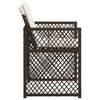 vidaXL Gartenst&uuml;hle mit Kissen 4 Stk. Braun Poly Rattan