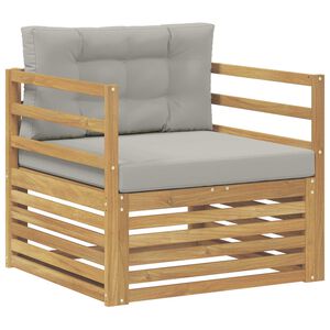 vidaXL Outdoor-Sofa Wei&szlig; und Hellgrau