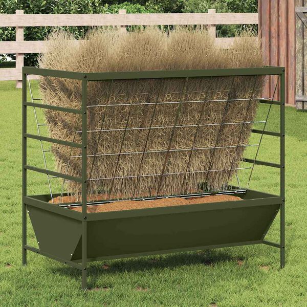 vidaXL Viehfutterspender Olive Gr&uuml;n 100 x 60 x 90 cm