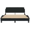 vidaXL Bettgestell "Dover" Schwarz 140x190 cm Stoff