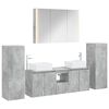 vidaXL Badezimmerm&ouml;bel-Set 6 stk. Betongrau Ingenieurholz und Glas