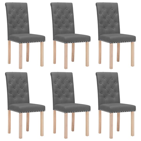 vidaXL Esszimmerst&uuml;hle 6 Stk. Dunkelgrau Stoff