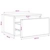 vidaXL Wand-Nachttisch mit LED-Leuchten Grau Sonoma