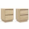 vidaXL Nachttisch 2 stk. Sonoma-Eiche 39 x 34,5 x 50 cm Holzwerkstoff