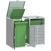 vidaXL M&uuml;lltonnenbox f&uuml;r 2 Tonnen Grau 144x81x113 cm Stahl