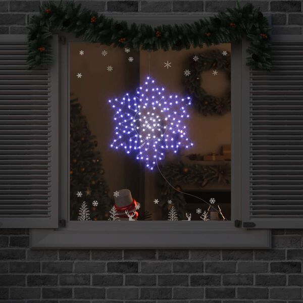 vidaXL Weihnachts-Schneeflocke Blau 55,5 x 55,5 x 0,75 cm PVC