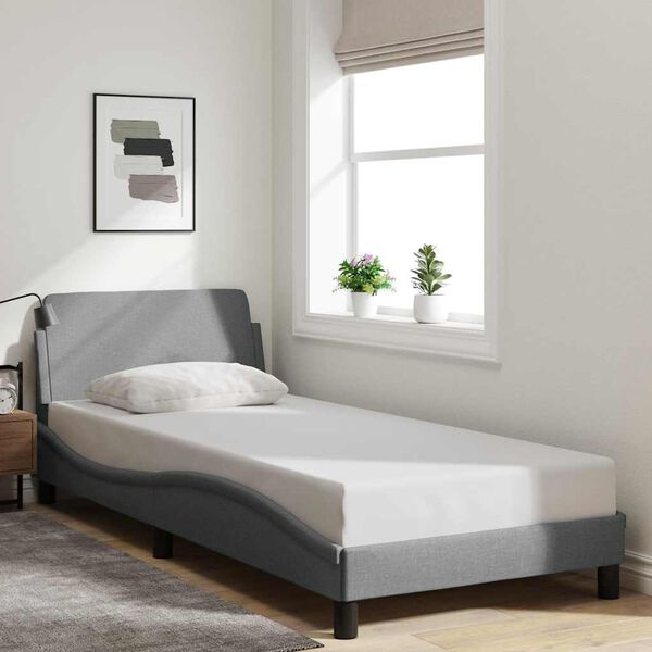 vidaXL Bettgestell "Dover" Hellgrau 90x190 cm Stoff