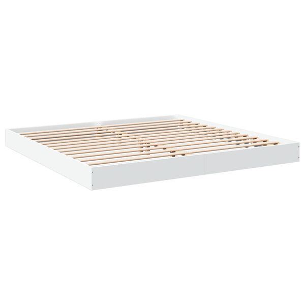 vidaXL Bettgestell ohne Matratze Wei&szlig; 180x200 cm Holzwerkstoff