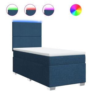 vidaXL Boxspringbett mit Matratze Blau 80x200 cm Stoff