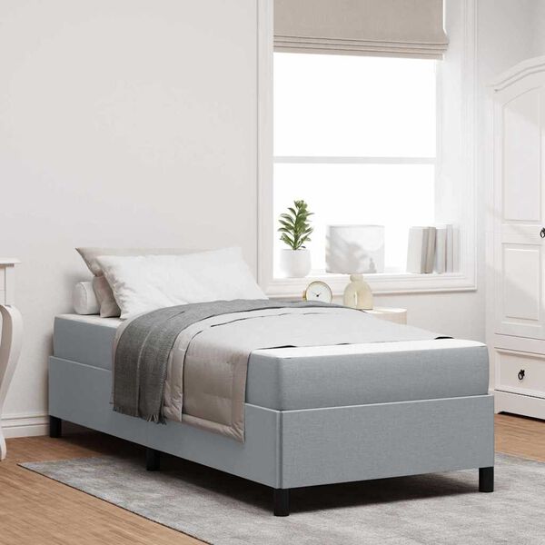 vidaXL Boxspringbett Hellgrau 90 x 200 cm Stoff