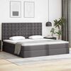 vidaXL Bett mit Stauraum und LED mit LED Grau 200 x 200 cm Kunstleder