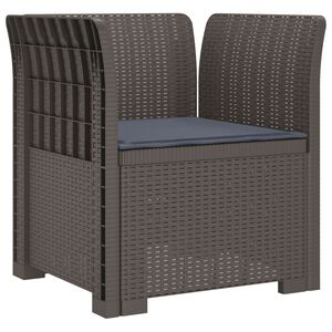 vidaXL 1-Sitzer Sessel mit Kissen Rattan-Look PP Hellgrau