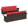 vidaXL Gartensofa-set 9 stk. Braun Poly-Rattan