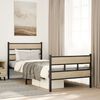 vidaXL Metallbett ohne Matratze Sonoma-Eiche 100x200 cm