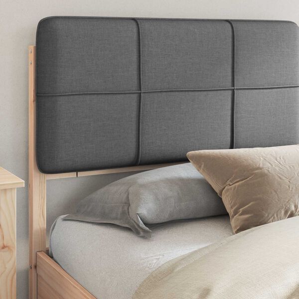 vidaXL Bettgestell mit gepolstertem Kopfteil Dunkelgrau 180 x 200 cm