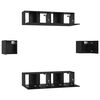 vidaXL TV-Schrankset 6 pcs Schwarz Eichen-Optik Holzwerkstoff