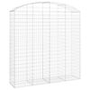vidaXL Gabione mit Hochbogen 200x50x200/220 cm Verzinktes Eisen