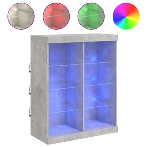 vidaXL Sideboard mit LED-Leuchten Betongrau 81x37x100 cm