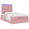 vidaXL Ottoman-Bett mit Matratzen & LEDs Rosa 120x200 cm Samt