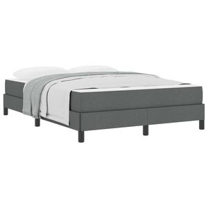 vidaXL Boxspringbett mit Matratze Dunkelgrau 160 x 200 cm Stoff