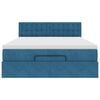 vidaXL Ottoman-Bett mit Matratze & LEDs Dunkelblau 140x190 cm Samt