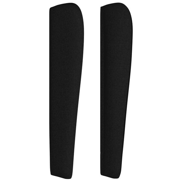 vidaXL Kopfteil mit Ohren Schwarz 183x23x118/128 cm Stoff