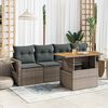vidaXL 5-tlg. Garten-Sofagarnitur mit Kissen Grau Poly Rattan