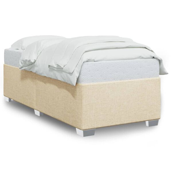 vidaXL Bettgestell ohne Matratze Creme 100x200 cm Stoff