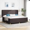 vidaXL Boxspringbett mit Matratze Dunkelgrau 90x190 cm Dunkelbraun