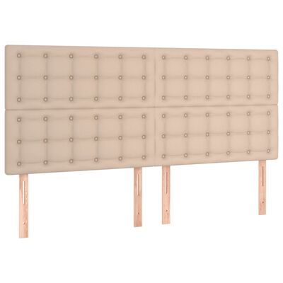 vidaXL Boxspringbett Matratze Cappuccino-Braun 160x200 cm Kunstleder