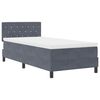 vidaXL Boxspringbett mit Matratze Dunkelgrau 100 x 200 cm Samt