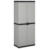 vidaXL Garten-Lagerschrank mit 3 B&ouml;den Grau & Schwarz 68x40x168 cm