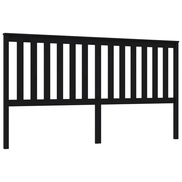vidaXL Kopfteil Schwarz 186x6x101 cm Massivholz Kiefer