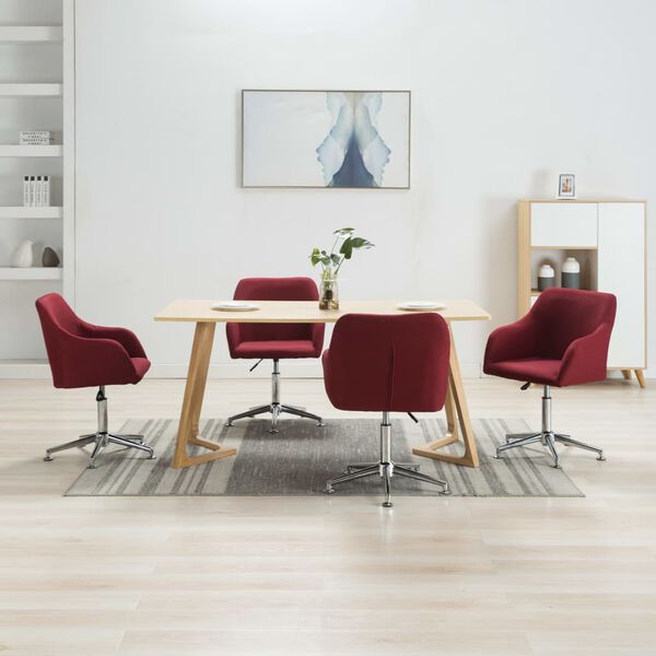 vidaXL Esszimmerst&uuml;hle Drehbar 4 Stk. Weinrot Stoff