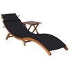 vidaXL Sonnenliege mit Tisch und Auflage Massivholz Akazie