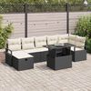vidaXL Garten-Sofa-Set mit Kissen 8 pcs Schwarz Poly Rattan