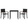 vidaXL Garten Essgruppe 3 pcs Schwarz Pulverbeschichteter Stahl