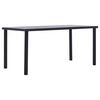 vidaXL Esstisch Schwarz und Betongrau 160 x 80 x 75 cm MDF