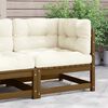vidaXL Garten-Ecksofa mit Creme Kissen Massivholz Kiefer