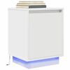 vidaXL Nachttisch mit LED-Leuchten Wei&szlig; 38x34x50 cm