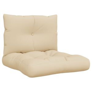 vidaXL Palettenkissen 2-tlg. Beige Stoff