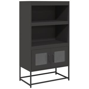 vidaXL Highboard Schwarz 68x39x123 cm Stahl