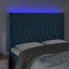 vidaXL LED Kopfteil Dunkelblau 163x16x118/128 cm Samt