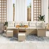 vidaXL Gartensofa-set mit Kissen 9 pcs Beige Poly-Rattan