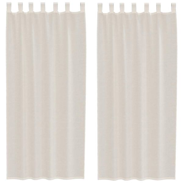 vidaXL Voile Vorh&auml;nge mit Lasche 2 Stk. Creme